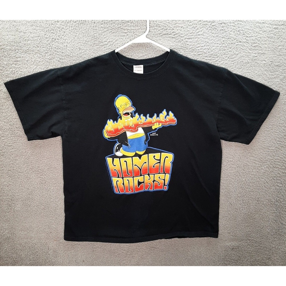 Homer Simpson Shirt Adult Extra Large Black Grunge Skater The Simpsons Y2K Mens
